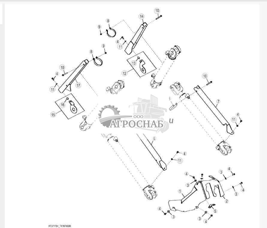 Ограждения цилиндров арки и стрелы (двухфункциональные) 